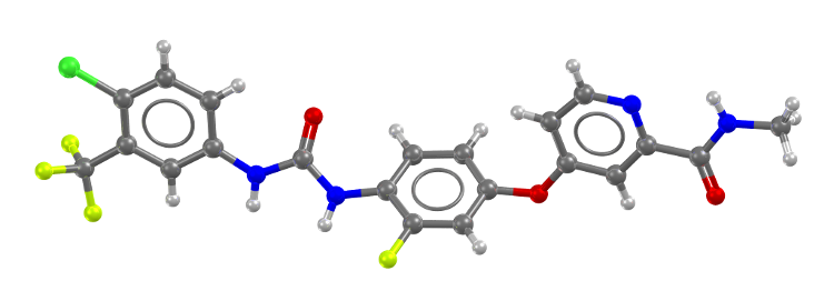 Potent anticancer compound regorafenib, CSD refcode QABCEE